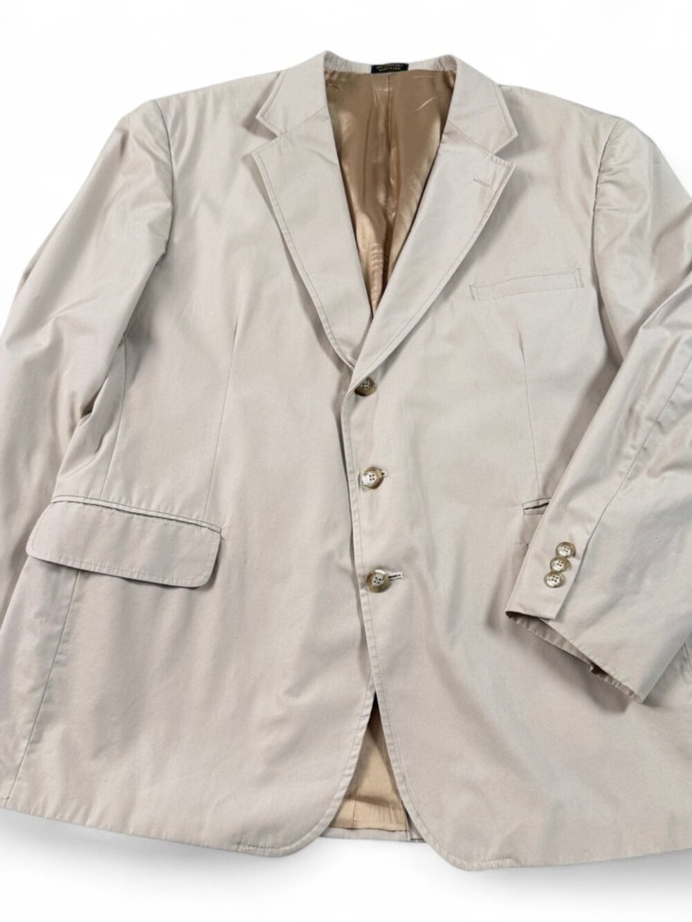 Orvis Men's 46 Beige Cotton Sport Coat Blazer Made in USA